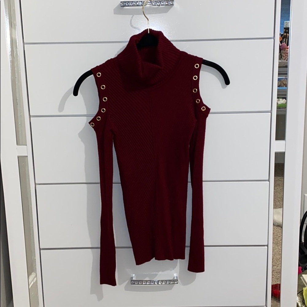 Xoxo cold shoulder turtle neck